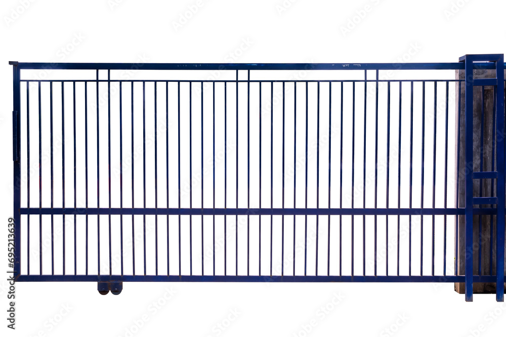 Closeup view of the iron fence rail gate Closeup view of the iron fence rail gate