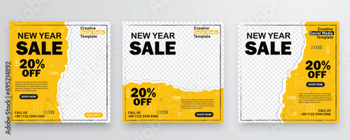 new year sale social media post design template
