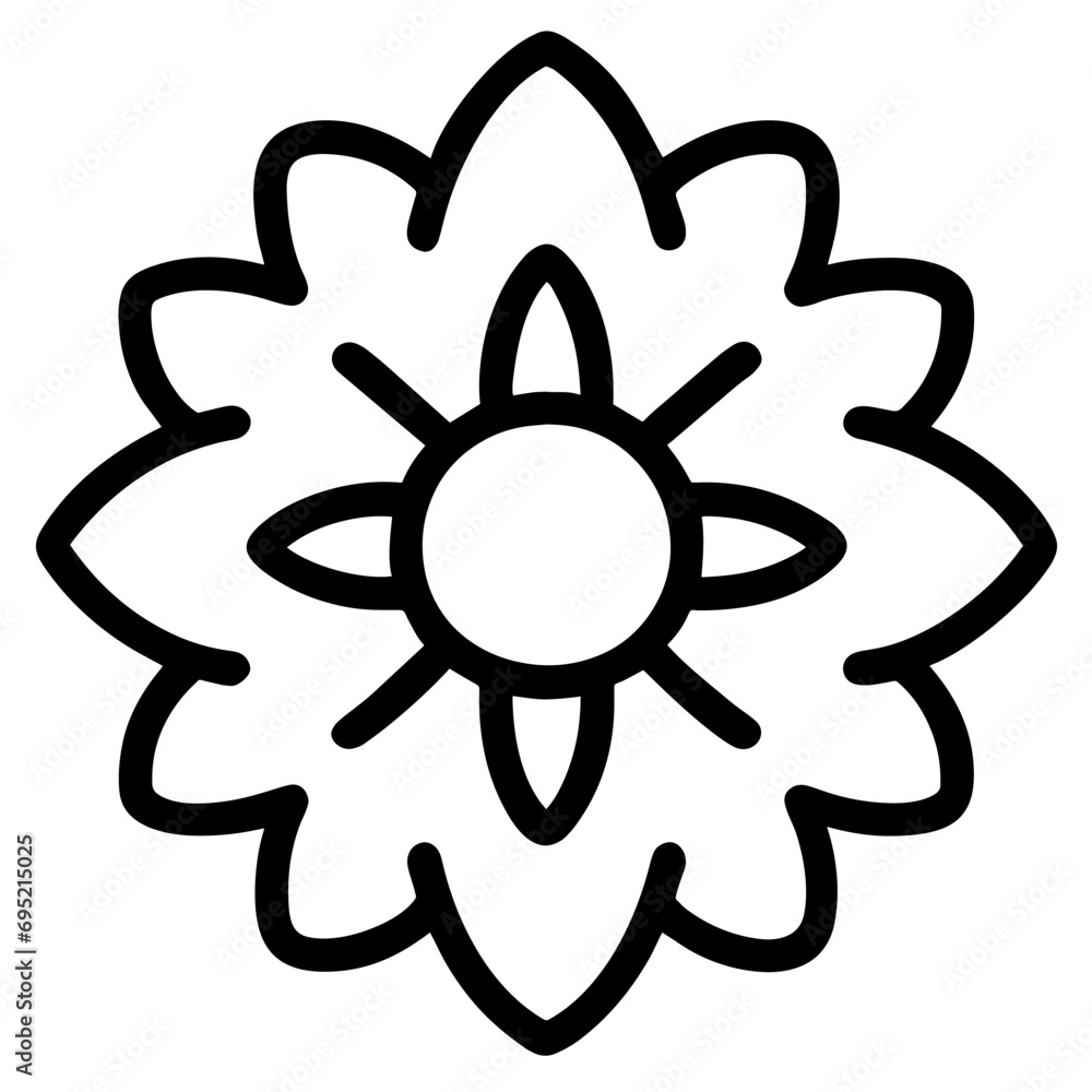 beautiful flower outline isolated in white and black colors beautiful flower outline isolated in white and black colors