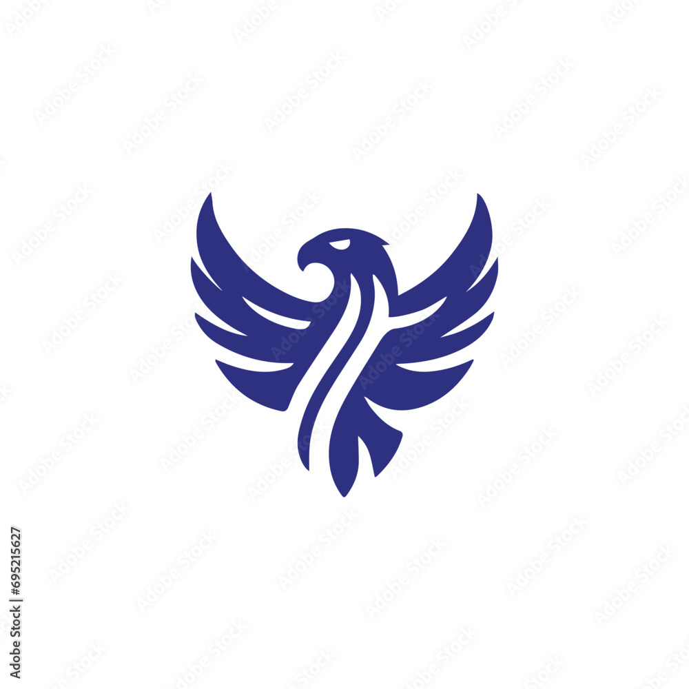 Obraz premium Simple Flat Eagle Logo Symbol on White Background