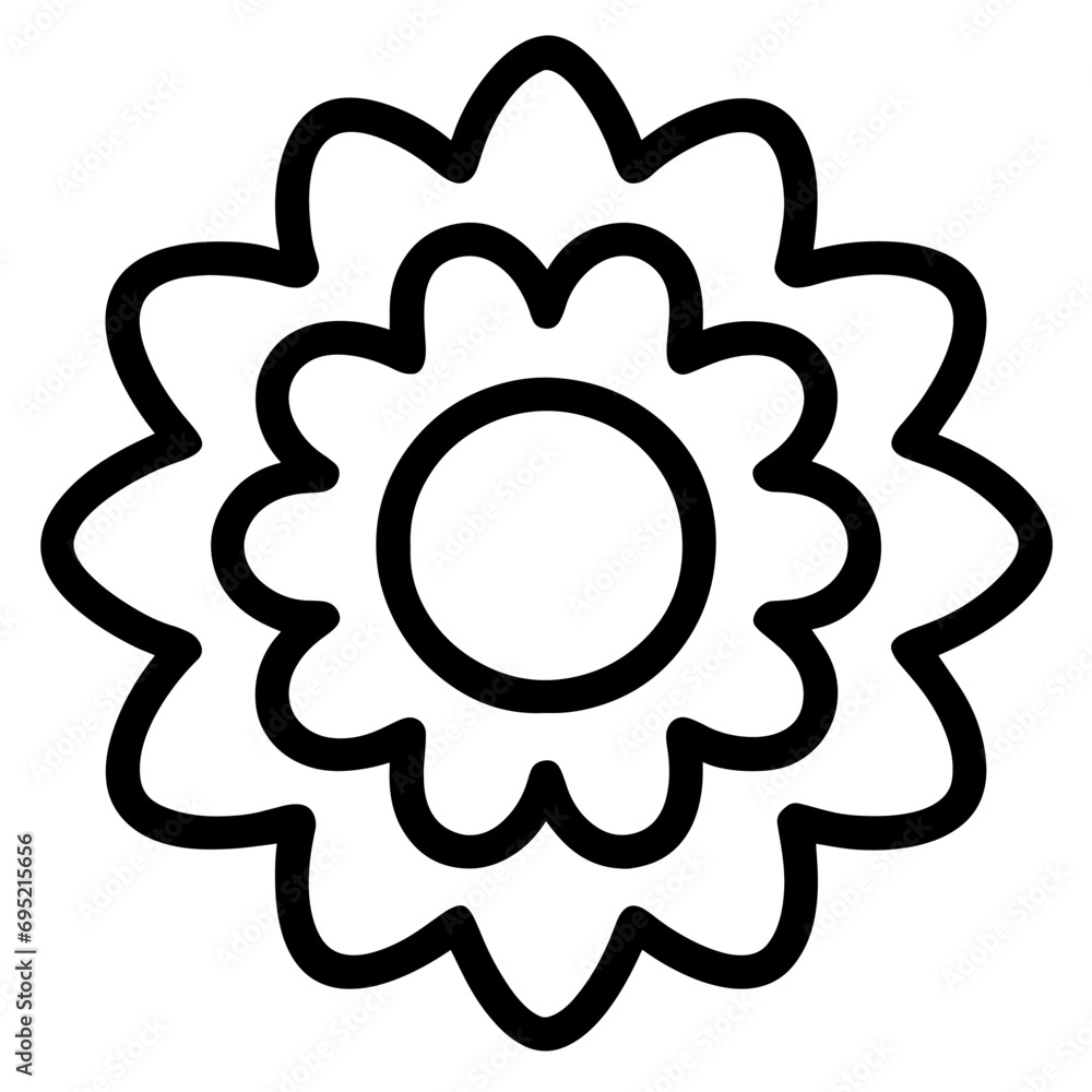 beautiful flower outline isolated in white and black colors beautiful flower outline isolated in white and black colors
