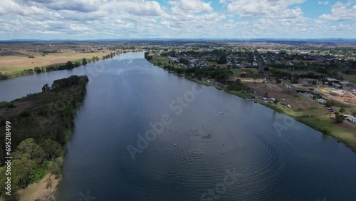 Wallpaper Mural Clarence River During Boat Racing Event In Grafton, New South Wales, Australia. aerial shot Torontodigital.ca