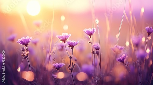 beautiful colorful meadow of wildflowers floral background © paisorn