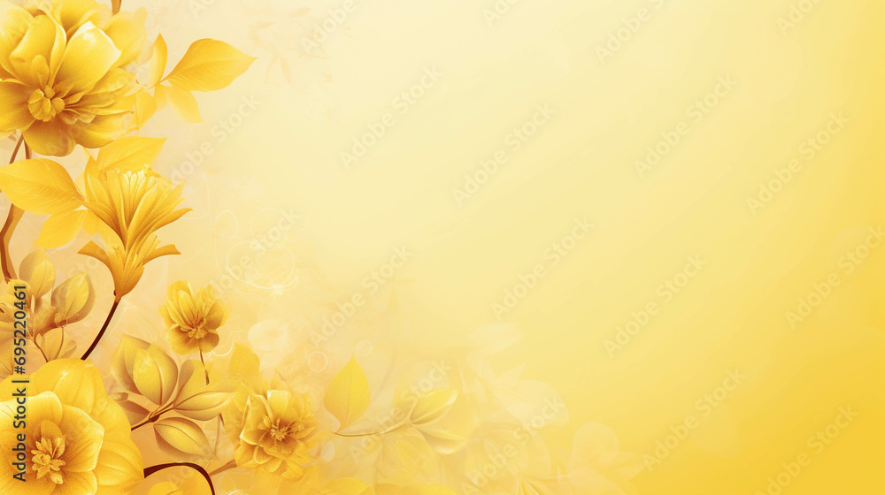 The floral wallpaper is a combination of light yellow and white that is pleasing to the eye. There is a field for entering text.