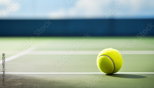 tennis ball on court © makna