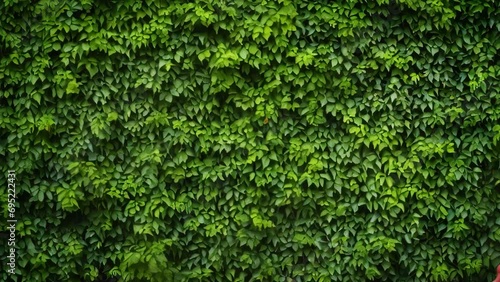 wall with green bush photo