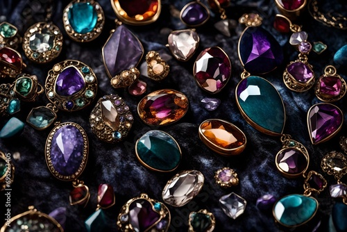 Lustrous gemstones embedded in a tapestry of velvet shadows.