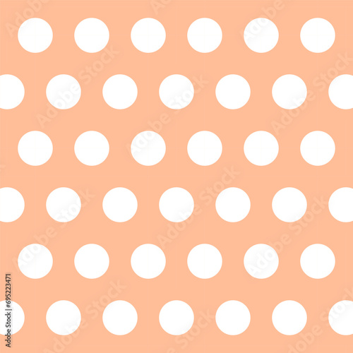 Foto Peach fuzz and white polka dot vector seamless pattern