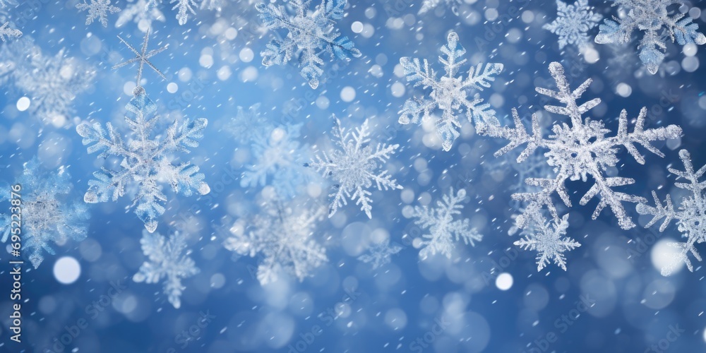 Snow flakes falling from the sky, perfect for winter-themed designs and backgrounds Snow flakes falling from the sky, perfect for winter-themed designs and backgrounds