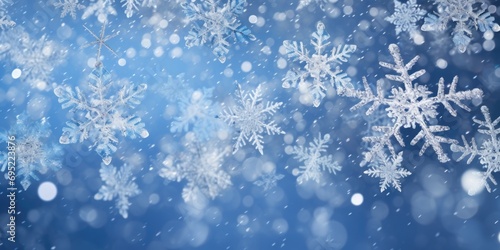 Snow flakes falling from the sky, perfect for winter-themed designs and backgrounds