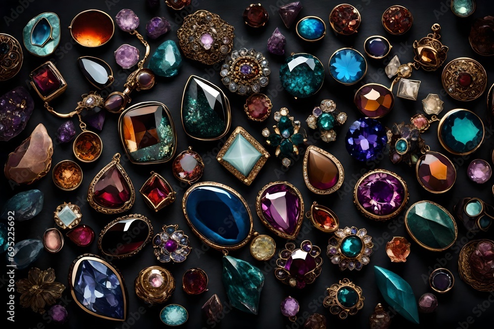 Lustrous gemstones embedded in a tapestry of velvet shadows.