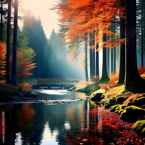 nature fall forest illustration