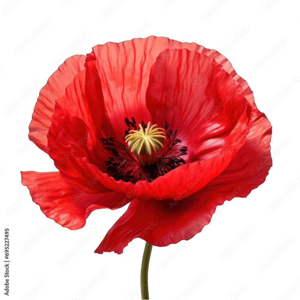Red Poppy Flower Isolated on Transparent or White Background, PNG Red Poppy Flower Isolated on Transparent or White Background, PNG