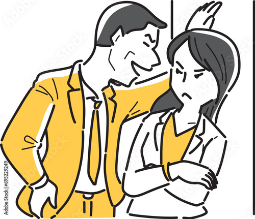 口説く男性と迷惑がる女性