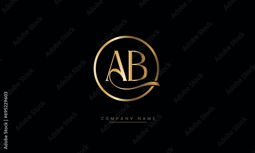 AB, BA, A B Abstract Letters Logo Monogram AB, BA, A B Abstract Letters Logo Monogram