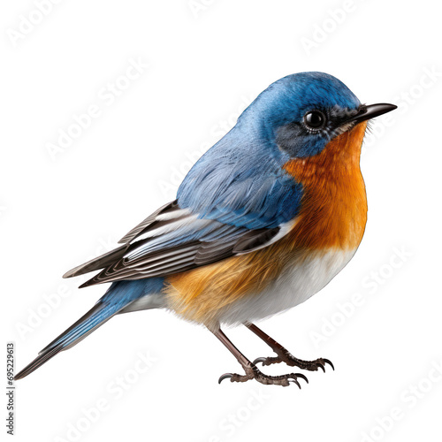 Blue-fronted Redstart on White Background Isolated on Transparent or White Background, PNG © Custom Media