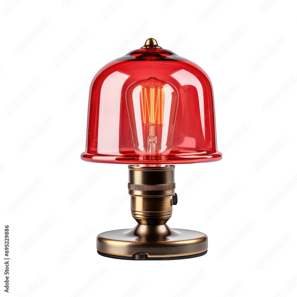Red Lamp Isolated on Transparent or White Background, PNG Red Lamp Isolated on Transparent or White Background, PNG
