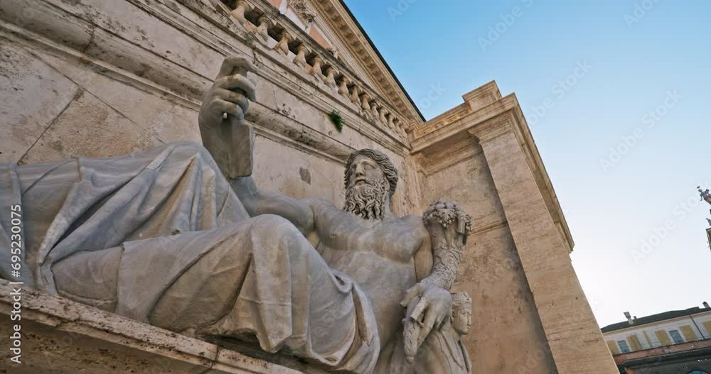 Talking statues of the capital of Italy, Rome. The old architecture of ...