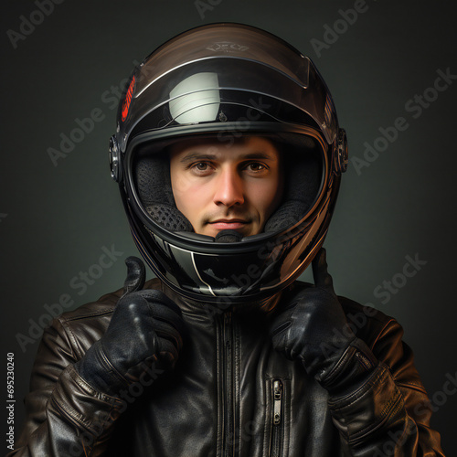 biker in helmet © Sergei