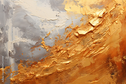 Abstract Golden Foil wall art, Golden Foil brush stroke Painting style, Oil Painting artistic artwork, for Wall art canvas printing