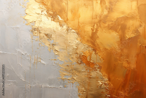 Abstract Golden Foil wall art, Golden Foil brush stroke Painting style, Oil Painting artistic artwork, for Wall art canvas printing © Shahsoft Production