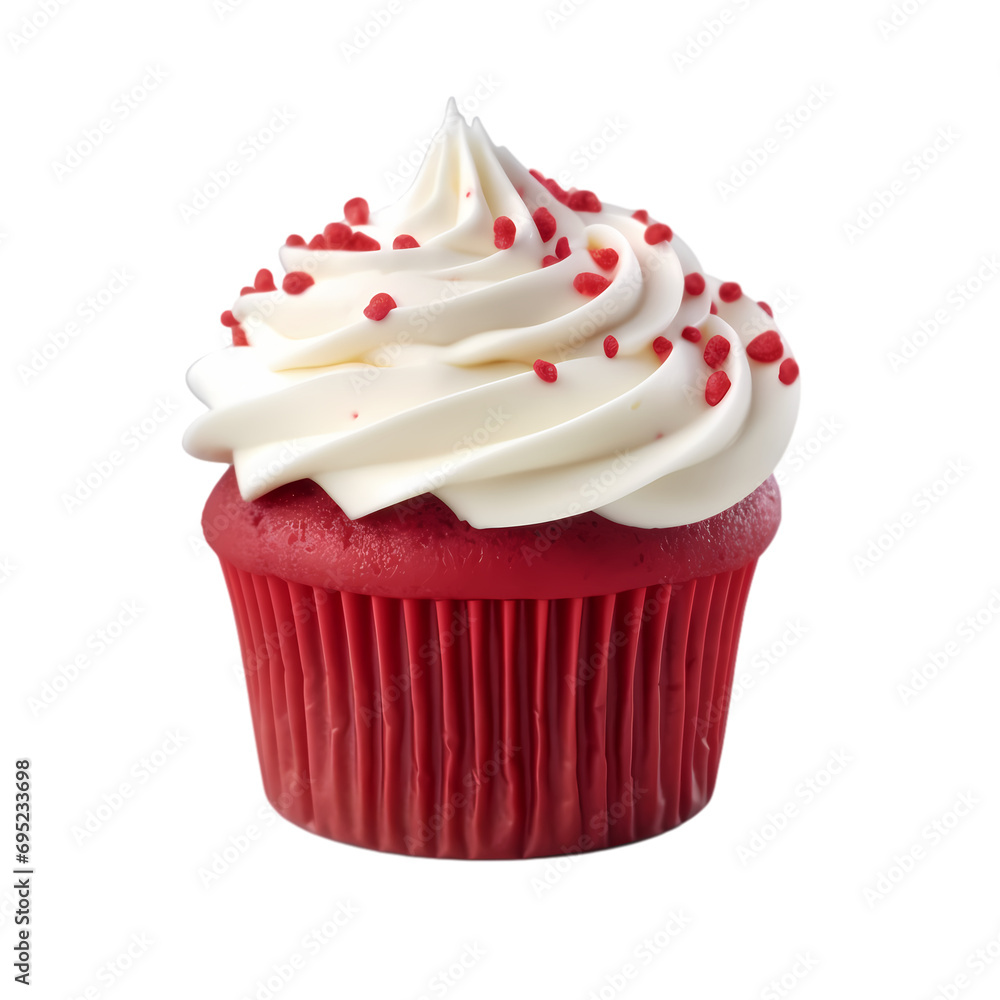 Red cake isolated on transparent background Red cake isolated on transparent background