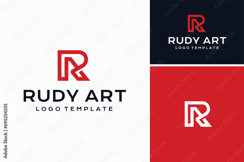 Initial Letter AR RA Monogram with connected line simple classic logo design Initial Letter AR RA Monogram with connected line simple classic logo design