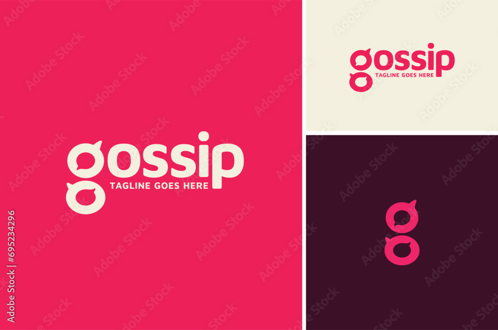 Bubble Chat Message Media Social Conversation Talk Messenger Apps with Initial Letter G Gossip logo design - obrazy, fototapety, plakaty 