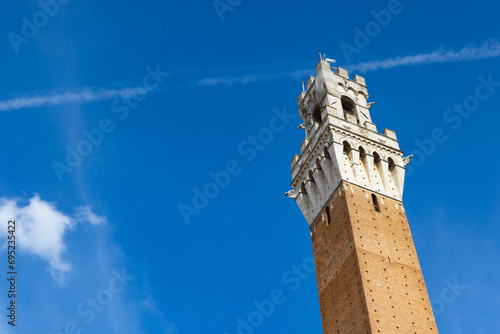 Bell tower of the Palazzo Pubblico in Siena, Italy photo