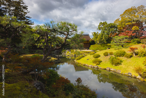 Isuien Garden in Nara.The garden is of traditional Japanese styl photo