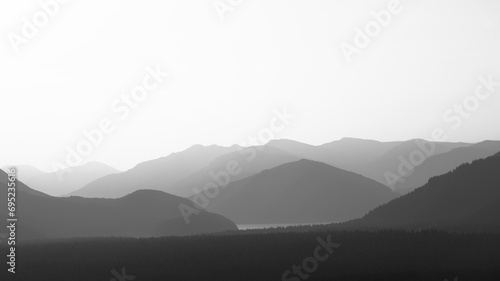 Mountains in distance outside of Seattle