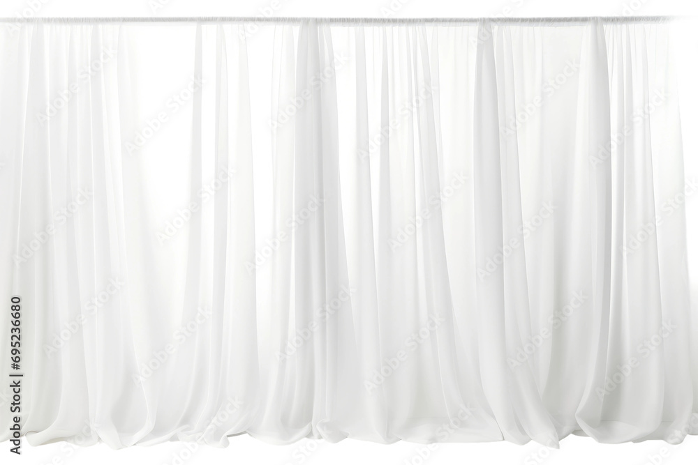 Soft Illumination Elevating Spaces with Sheer Curtain Grace Isolated On Transparent Background - obrazy, fototapety, plakaty 
