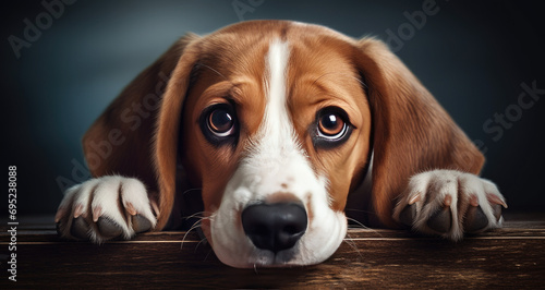 I've created the image based on your detailed description and tags For naming this image in an easy-to-understand sentence without using a colon sign, you might call it Adorable Beagle Puppy Looking U