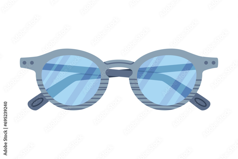 Fototapeta premium Pair of Glasses and Shades for Sun Shine Protection Vector Illustration