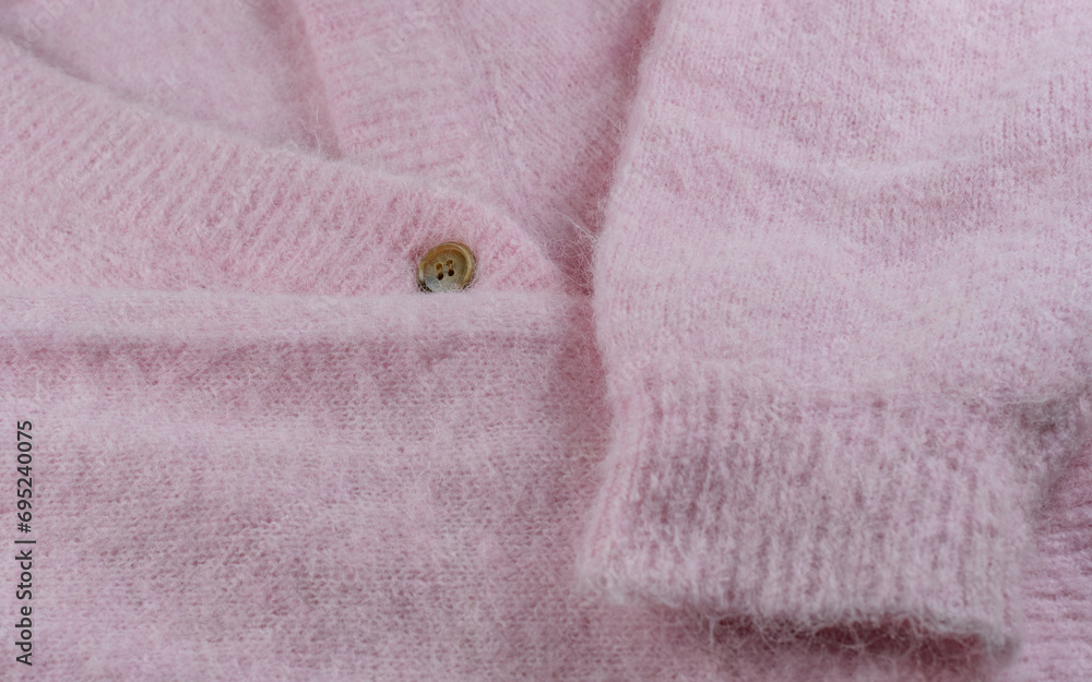 Rosa Strickjacke aus Mohair und Alpaka Wolle Rosa Strickjacke aus Mohair und Alpaka Wolle