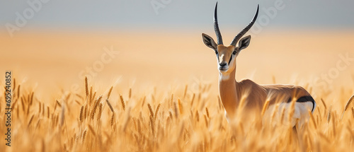 antelope, wildlife photo, with empty copy space