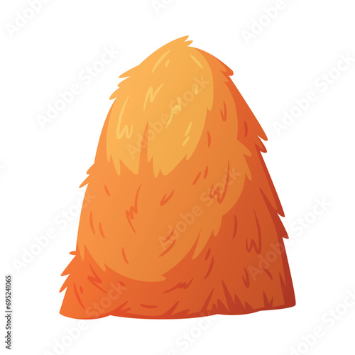 Hay Heap as Dried Grass for Fodder Vector Illustration