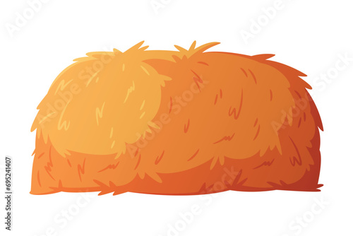 Hay Heap as Dried Grass for Fodder Vector Illustration