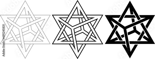 outline silhouette Merkabah symbol set