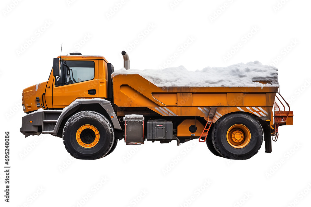 Snowplow Truck Side On Transparent Background