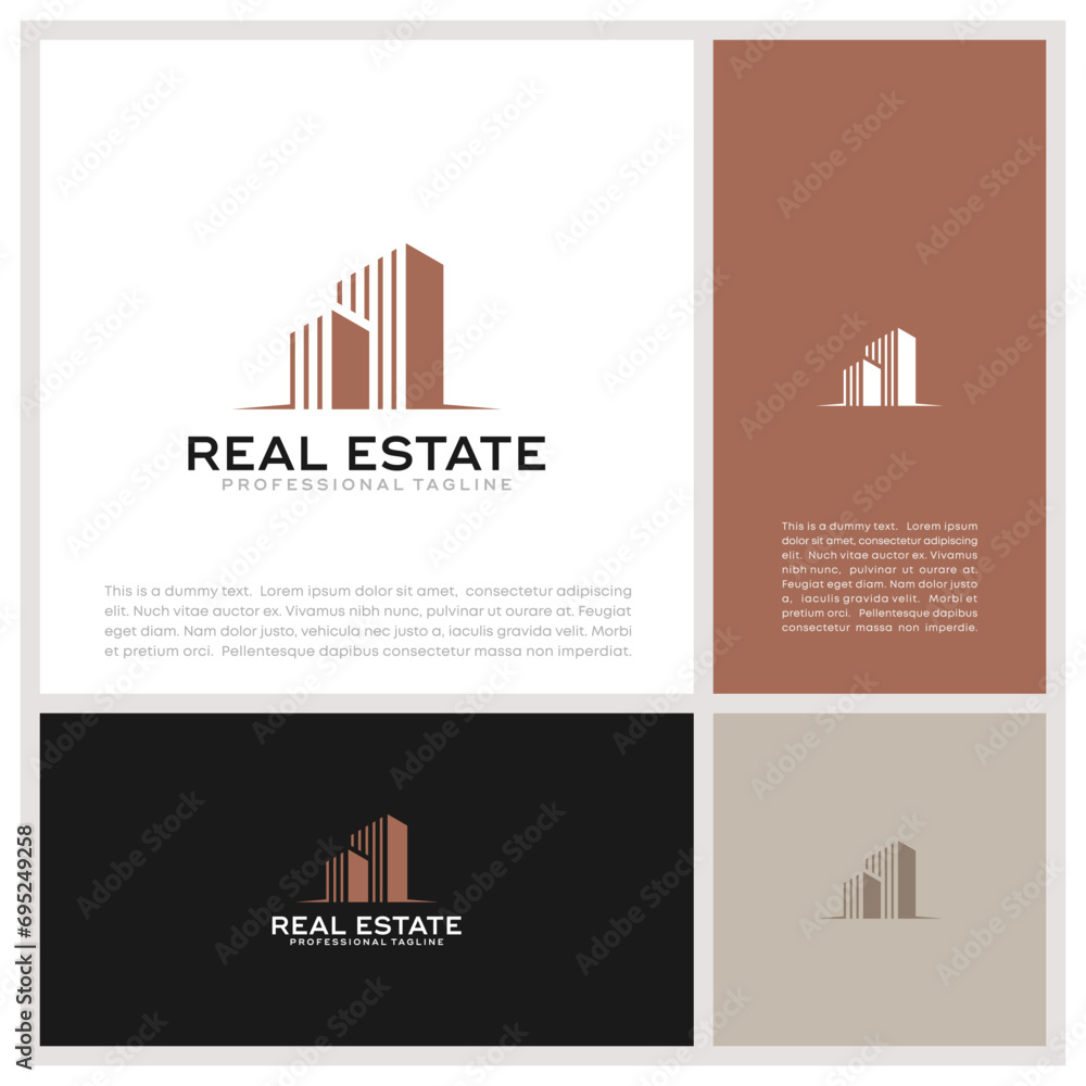 Fototapeta premium Real Estate Logo. Luxury Logo. Construction Architecture Building Logo Design Template Element.