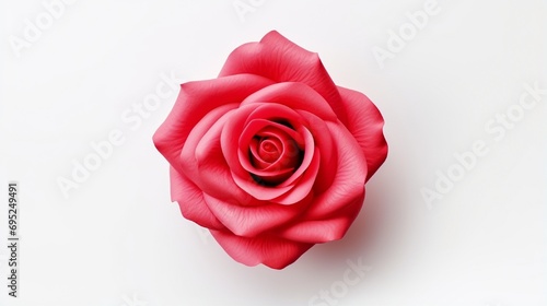 pink red rose flower isolated on white background. Red bright color.