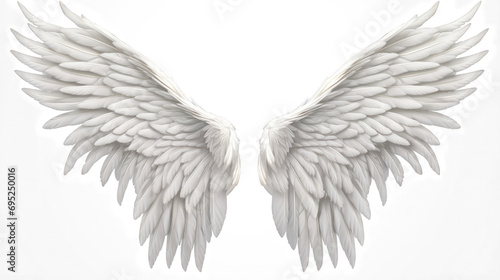 White wings isolated on a transparent background. photo