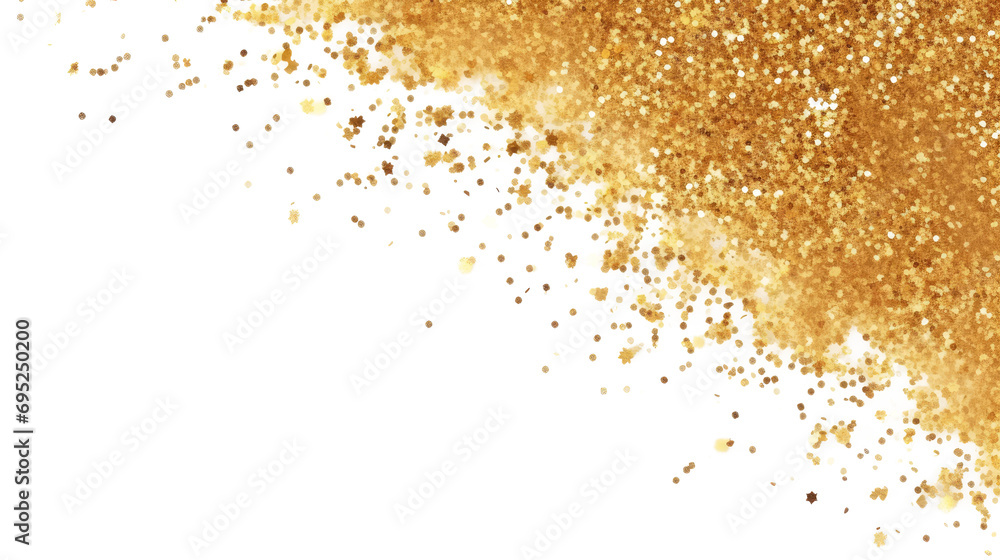 Gold Sparkle And Glitter Dust Effect isolated on transparent background.