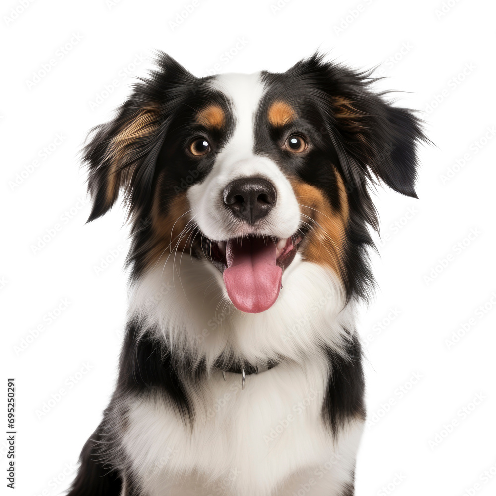 Happy dog looking at the camera isolated on transparent background. Happy dog looking at the camera isolated on transparent background.