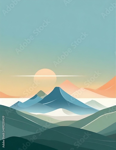 landscape with mountains and sky