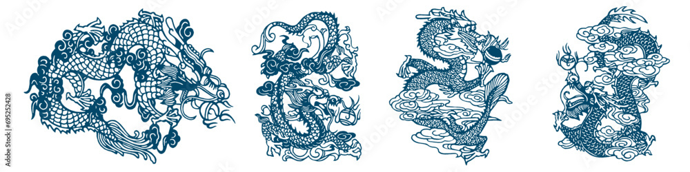 Japanese Oriental Pattern. Oriental Ornament Elements. Eastern Design Elements. Dragon Drawing. 2024 year Asian Symbol. Japanese Oriental Pattern. Oriental Ornament Elements. Eastern Design Elements. Dragon Drawing. 2024 year Asian Symbol.