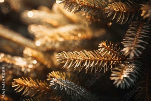 A detailed view of the needles on a pine tree. This image can be used to showcase the beauty and texture of nature.