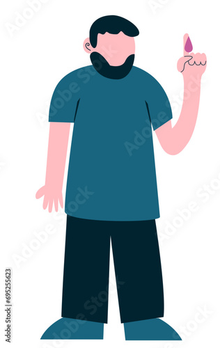 Diabetic Man Illustration. Diabetes disease cartoon style illustration for infographic and education