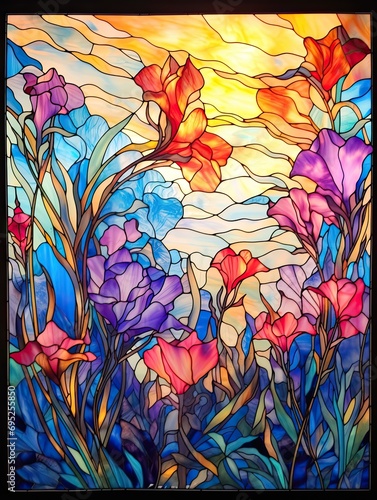 Luminous Colors of Stained Glass Window Wall Art © Michael